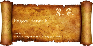 Magos Henrik névjegykártya